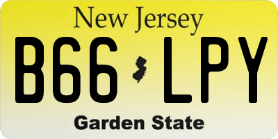 NJ license plate B66LPY