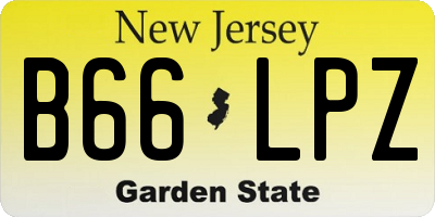 NJ license plate B66LPZ