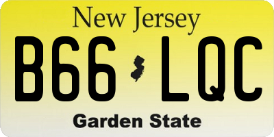 NJ license plate B66LQC