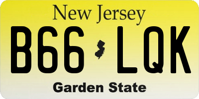 NJ license plate B66LQK