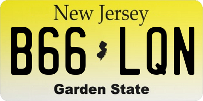 NJ license plate B66LQN