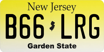 NJ license plate B66LRG