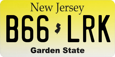 NJ license plate B66LRK