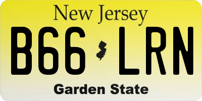 NJ license plate B66LRN