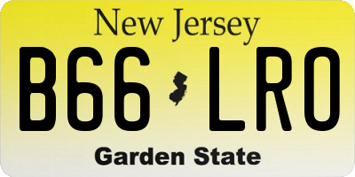 NJ license plate B66LRO