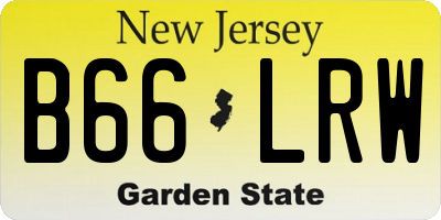 NJ license plate B66LRW