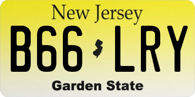 NJ license plate B66LRY