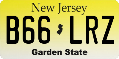 NJ license plate B66LRZ