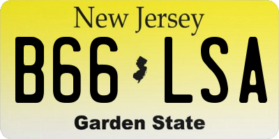 NJ license plate B66LSA