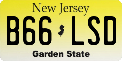 NJ license plate B66LSD