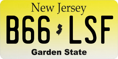 NJ license plate B66LSF