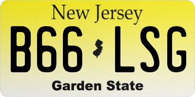 NJ license plate B66LSG