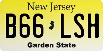 NJ license plate B66LSH