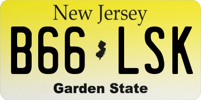 NJ license plate B66LSK