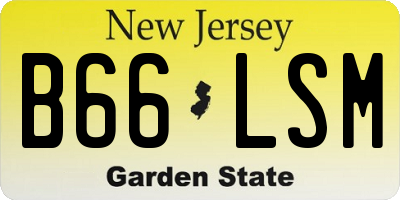 NJ license plate B66LSM