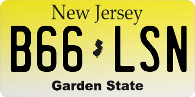 NJ license plate B66LSN