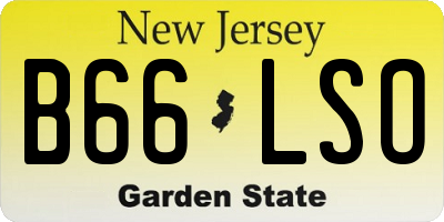 NJ license plate B66LSO