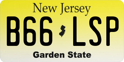 NJ license plate B66LSP