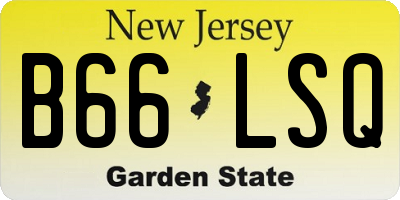NJ license plate B66LSQ