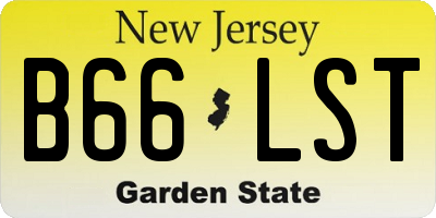NJ license plate B66LST