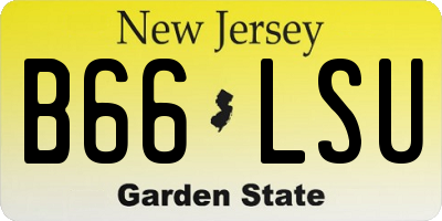 NJ license plate B66LSU
