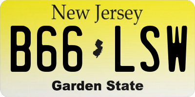 NJ license plate B66LSW