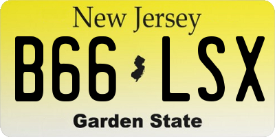 NJ license plate B66LSX