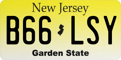 NJ license plate B66LSY