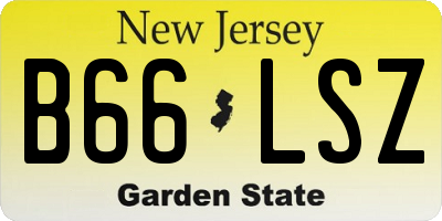 NJ license plate B66LSZ