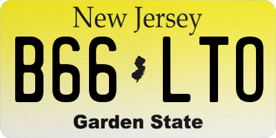 NJ license plate B66LTO