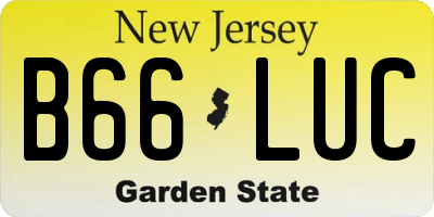 NJ license plate B66LUC