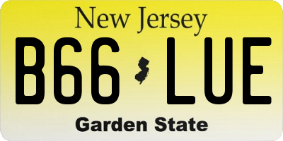 NJ license plate B66LUE