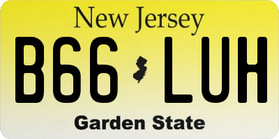 NJ license plate B66LUH
