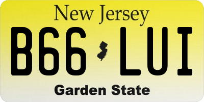 NJ license plate B66LUI