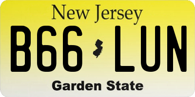 NJ license plate B66LUN