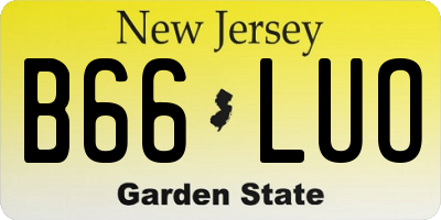 NJ license plate B66LUO