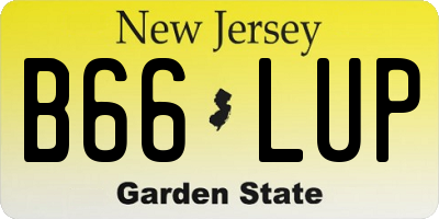 NJ license plate B66LUP