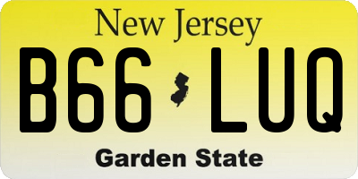 NJ license plate B66LUQ