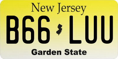 NJ license plate B66LUU