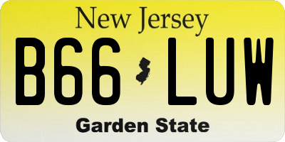 NJ license plate B66LUW