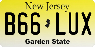 NJ license plate B66LUX