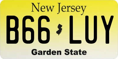 NJ license plate B66LUY