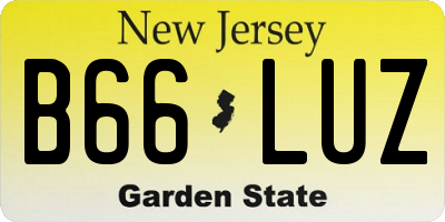 NJ license plate B66LUZ