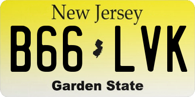 NJ license plate B66LVK