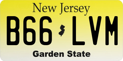 NJ license plate B66LVM