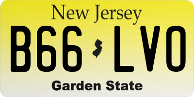 NJ license plate B66LVO