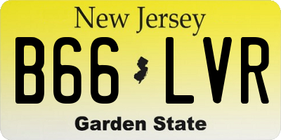 NJ license plate B66LVR