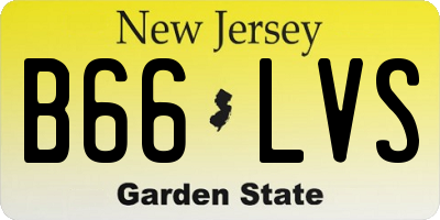 NJ license plate B66LVS