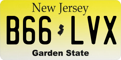 NJ license plate B66LVX