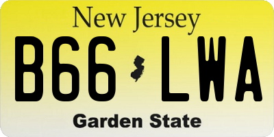 NJ license plate B66LWA